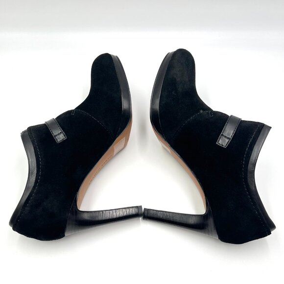 Franco Sarto Sabelle Black Suede Leather Booties Shooties Heels Pumps Shoes - Picture 8 of 14